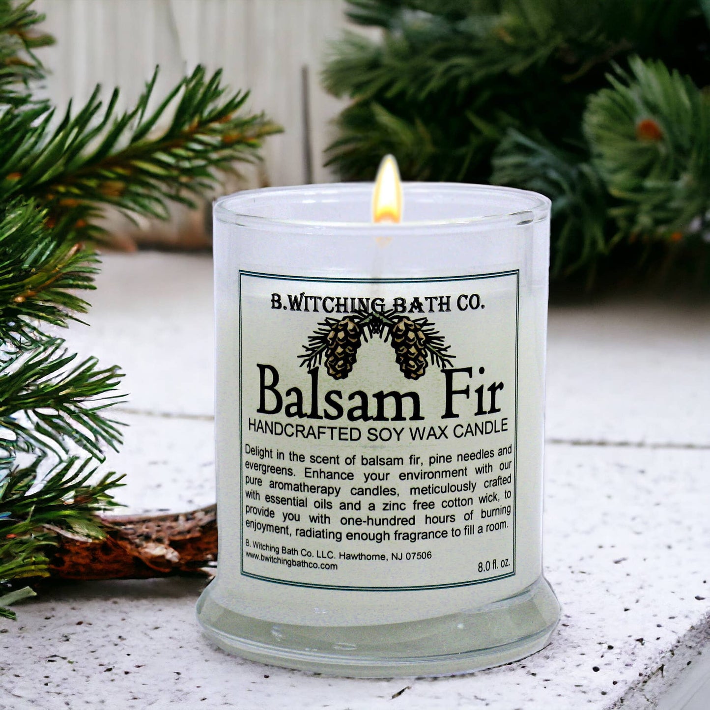 Balsam Fir Soy Wax Apothecary Candles 8oz
