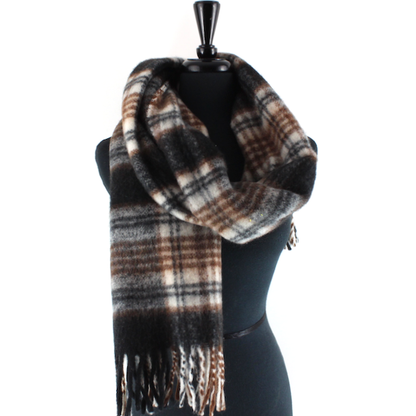 S24164 Wide Fuzzy Plaid Scarf