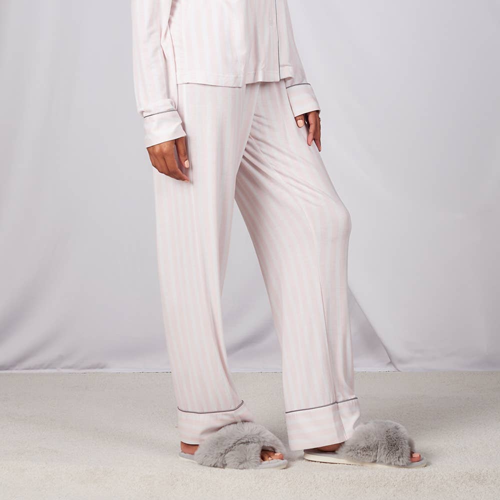 Faceplant Bamboo® Lucy Long Pants: Pink Stripe / Medium