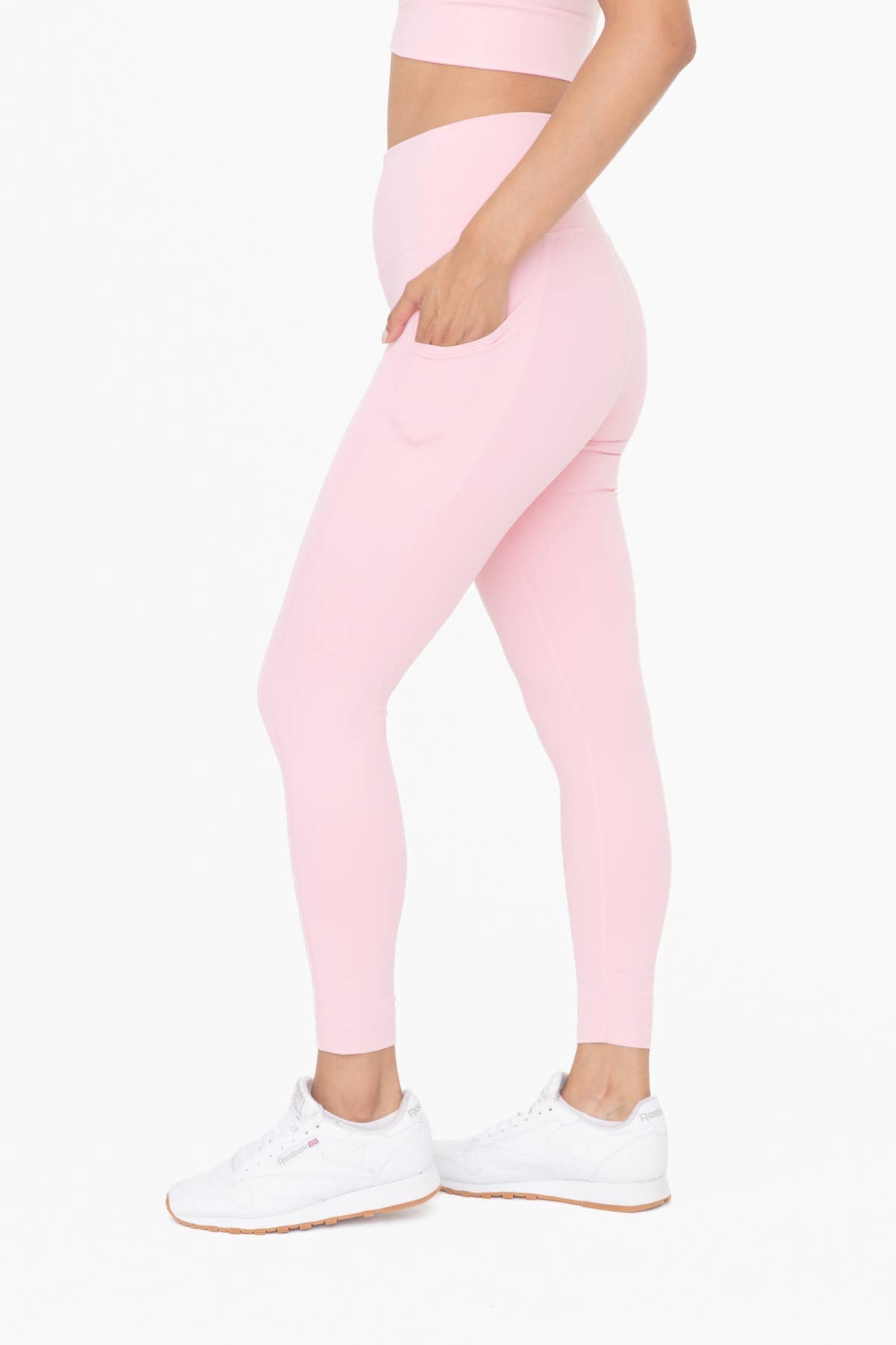 Laser-Cut and Bonded Essential Foldover Highwaist Leggings: ICE GREEN / S:M:L (2:2:2)