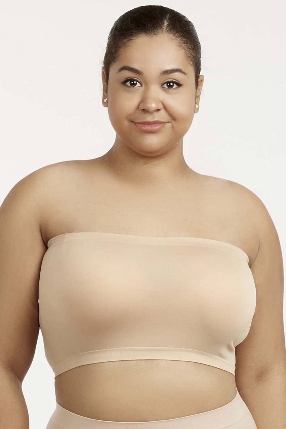 B125 | Seamless Layering Bandeau , Plus Size: Black