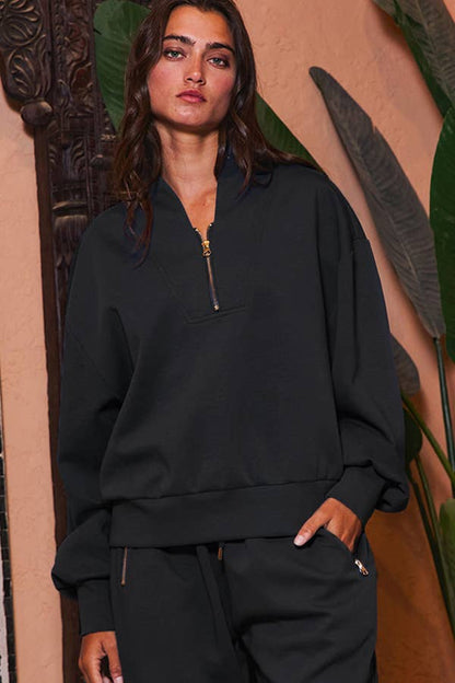 IT2154 Half Zip-up Scuba Sweatshirts