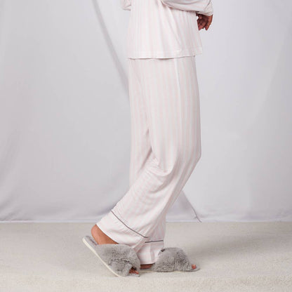 Faceplant Bamboo® Lucy Long Pants: Pink Stripe / X-Large