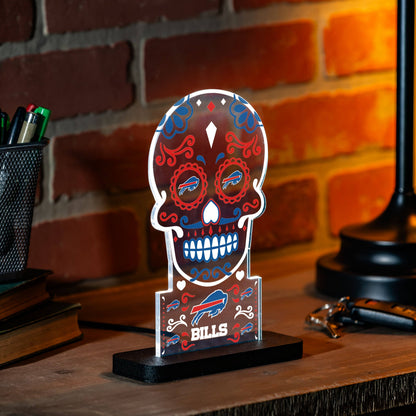 Buffalo Bills NFL Football Sugar Skull Desklite LED Décor