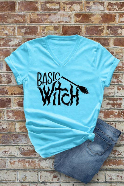 Basic Witch Unisex Short Sleeve V Neck T-Shirt