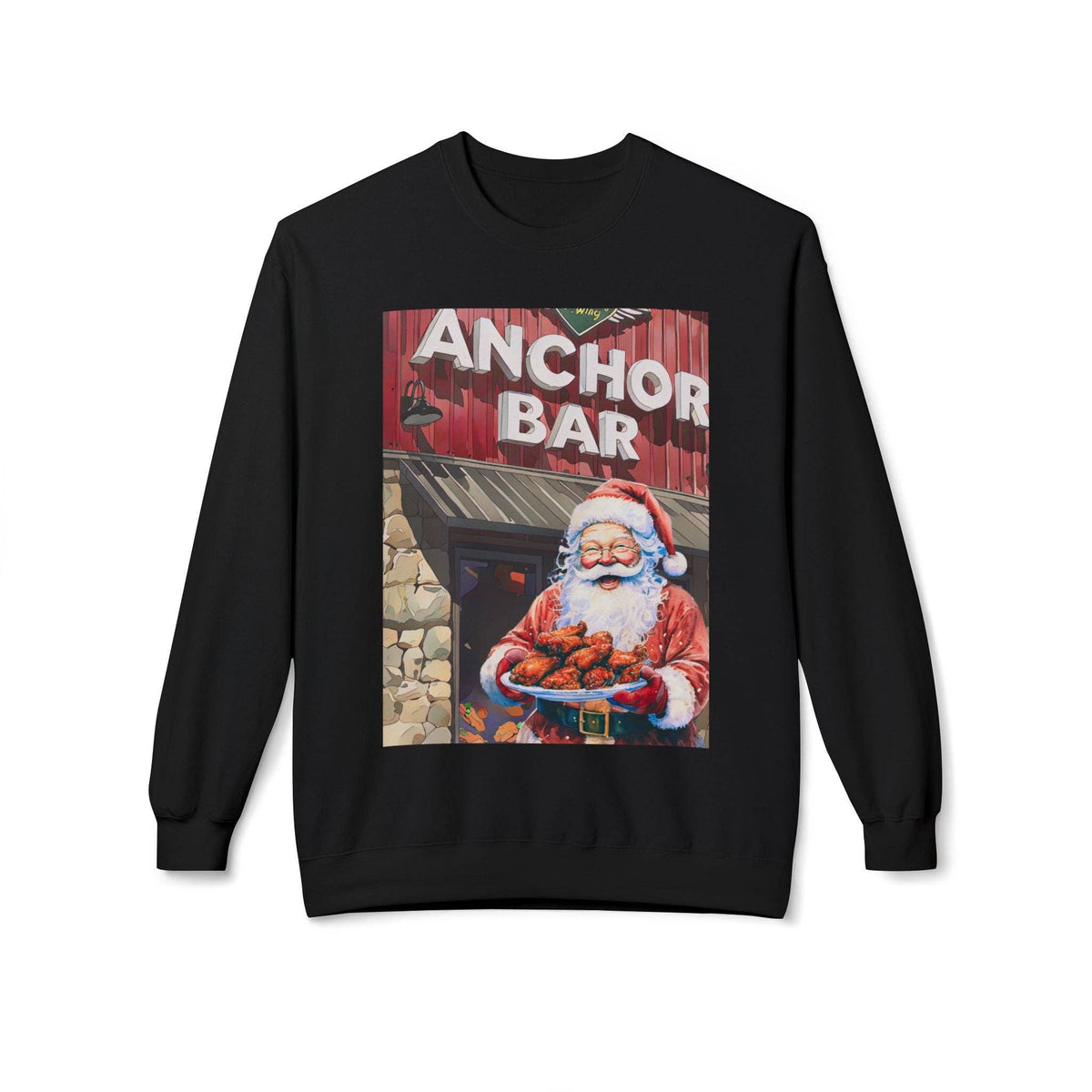 Santa with Wings at Anchor Bar Unisex Cozy Crewneck Sweatshirt