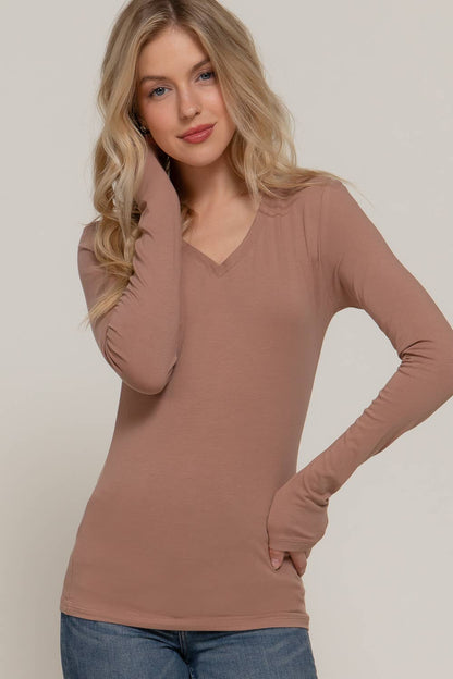 Long Sleeve V-neck Top