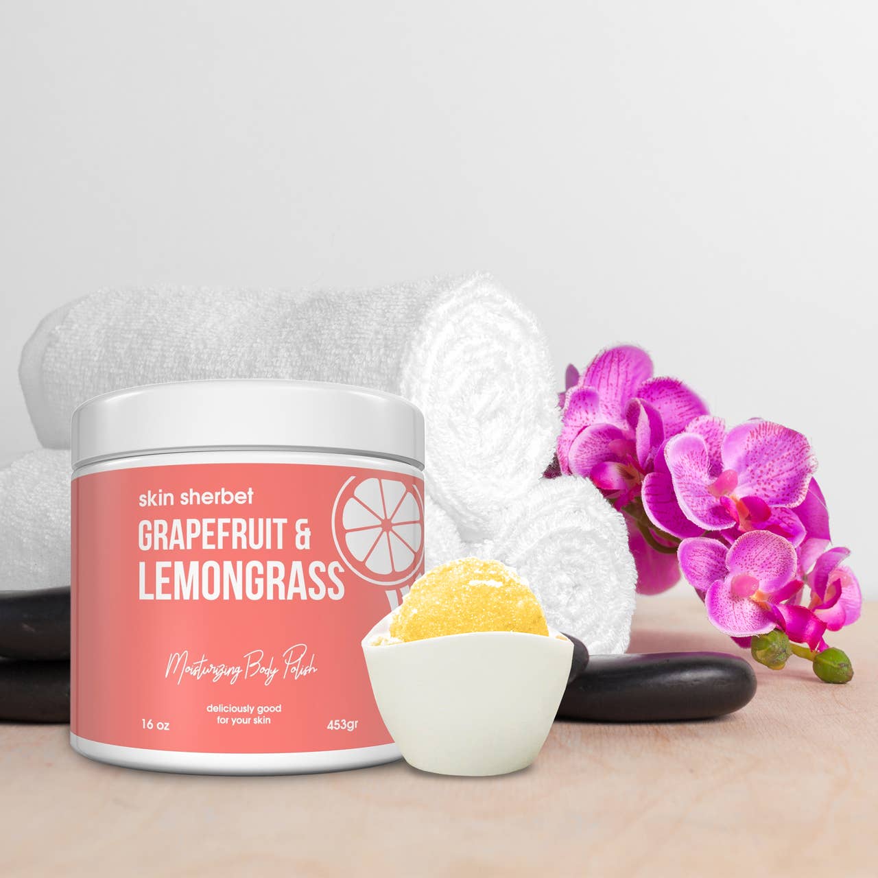 Skin Sherbet Grapefruit & Lemongrass Body Polish Salt Scrub: Retail Product