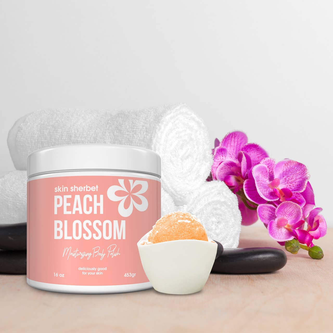Skin Sherbet Peach Blossom Dreams Body Polish Salt Scrub: Retail Product