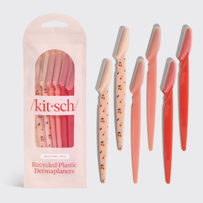 Recycled Plastic Dermaplaners 6pc Set - Asstd Cherry Blossom