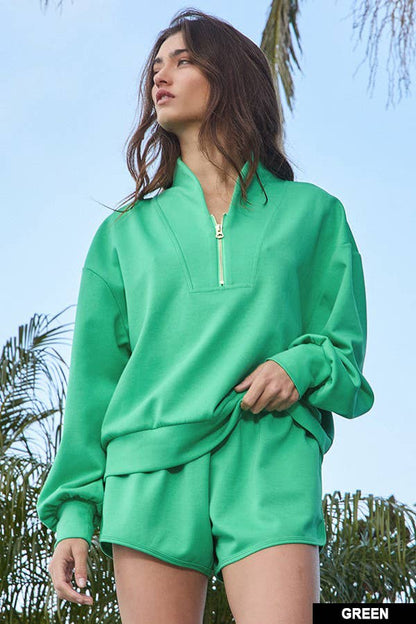 IT2154 Half Zip-up Scuba Sweatshirts