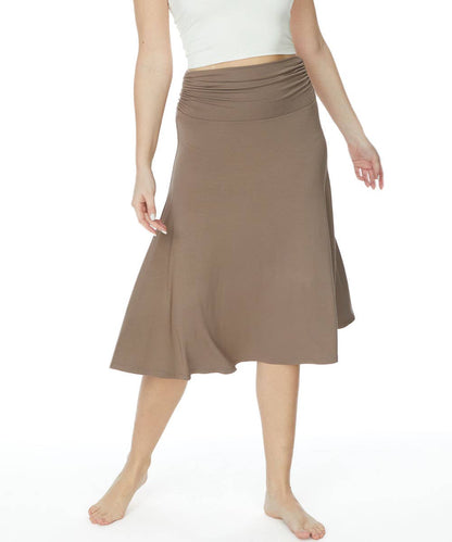 BAMBOO MID LENGTH SKIRT FLARED