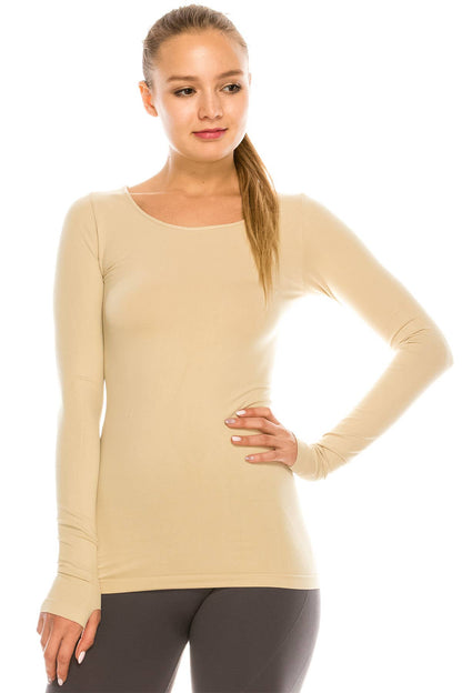 Kurve Womens Long Sleeve Round Neck Warm T-Shirt, UPF50+