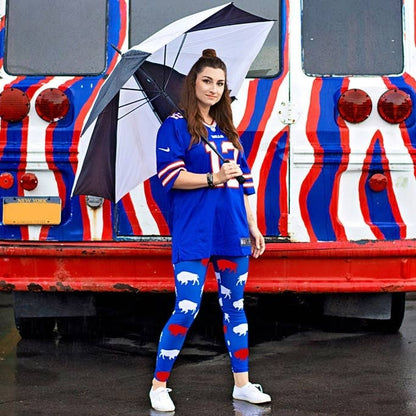 Cozy Adult Red and Blue Buffalo Leggings