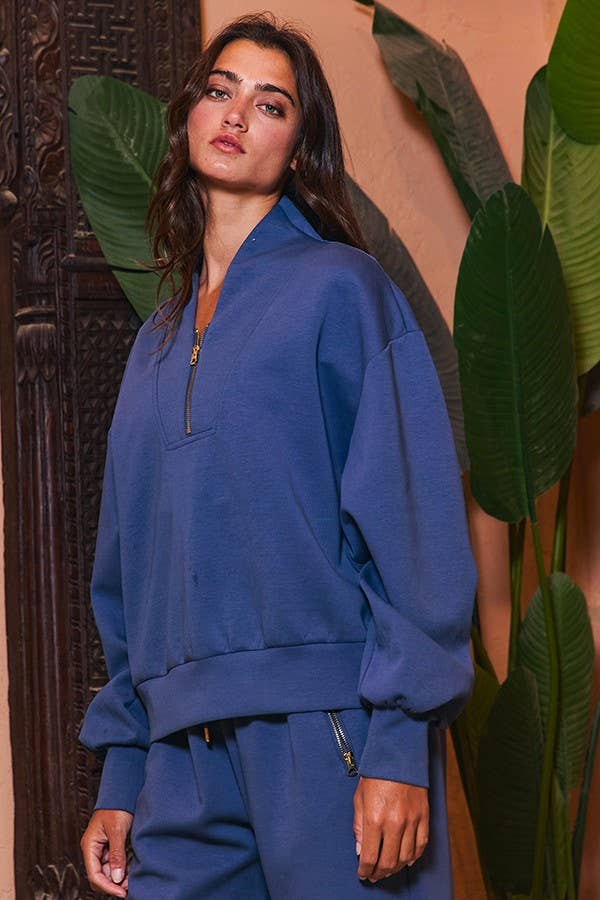 IT2154 Half Zip-up Scuba Sweatshirts