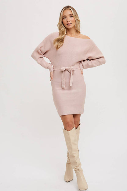 BOATNECK SWEATER DRESS
