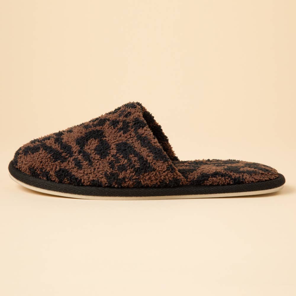 Marshmallow Cozy Lounge Leopard Slippers