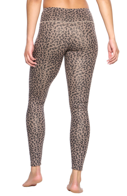 Sueded Athletic Leggings - Raven Leopard