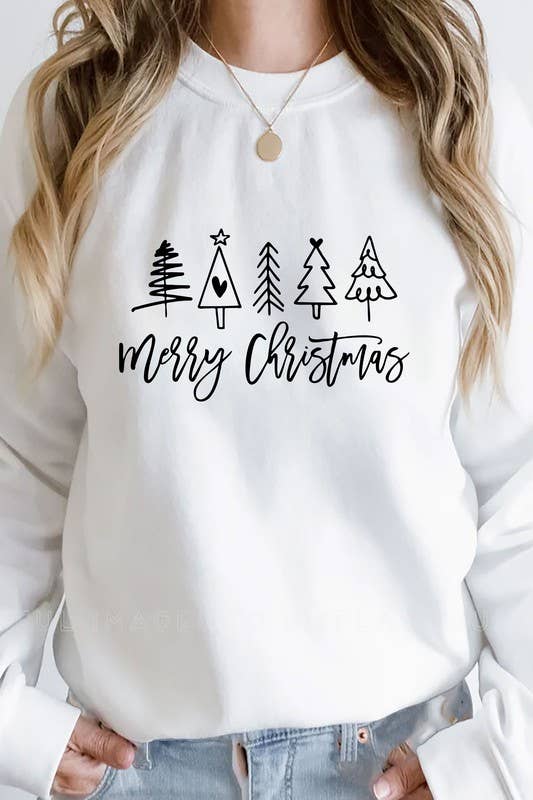 Merry Christmas, Christmas, PLUS Unisex Crewneck Fleece Sweatshirts: Charcoal / XXL