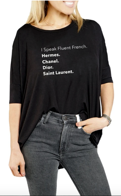 I Speak MIMI TEE - Fluent French: WHITE