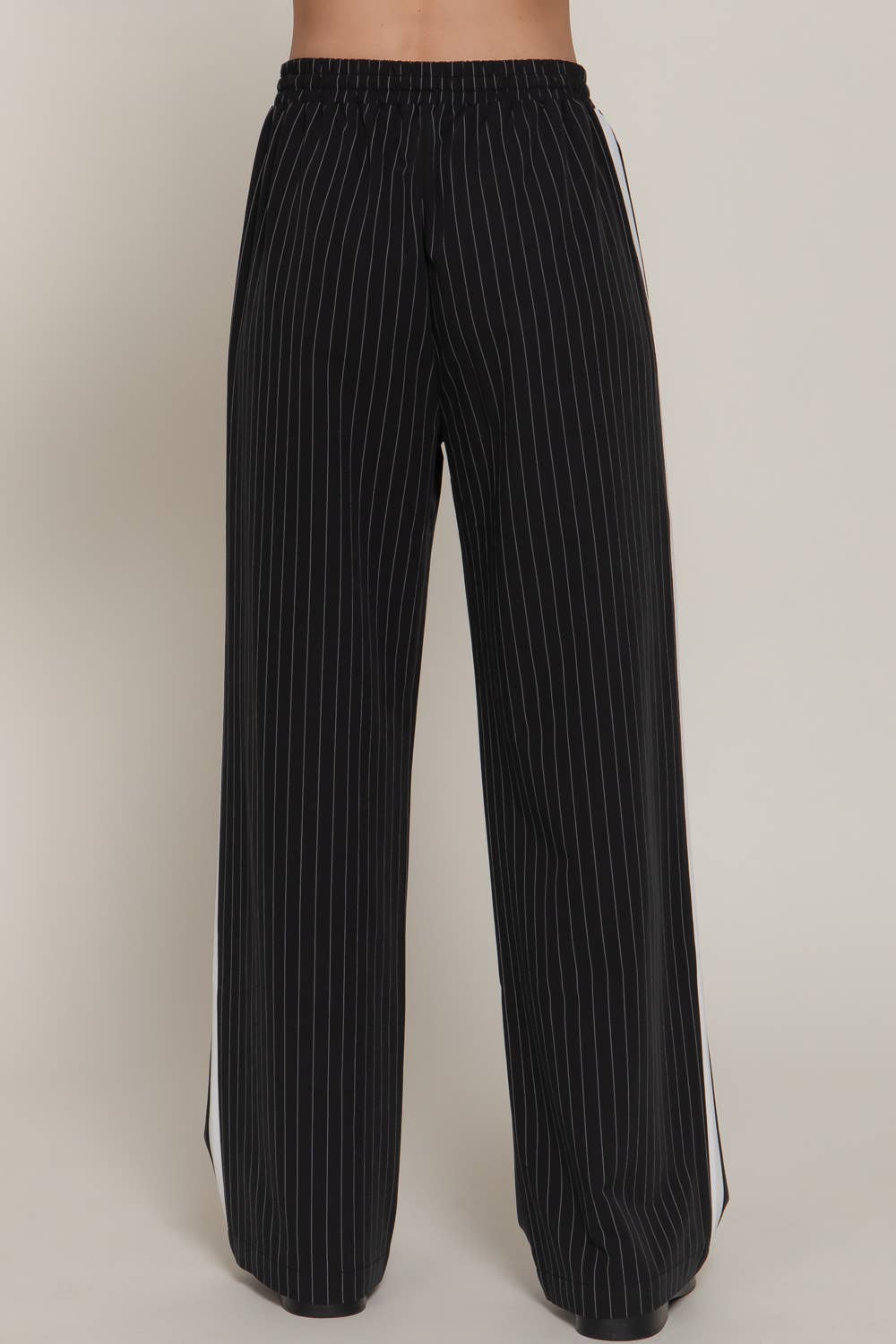 Side Stripe Detail Y/D Stripe Long Pants with Drawstring