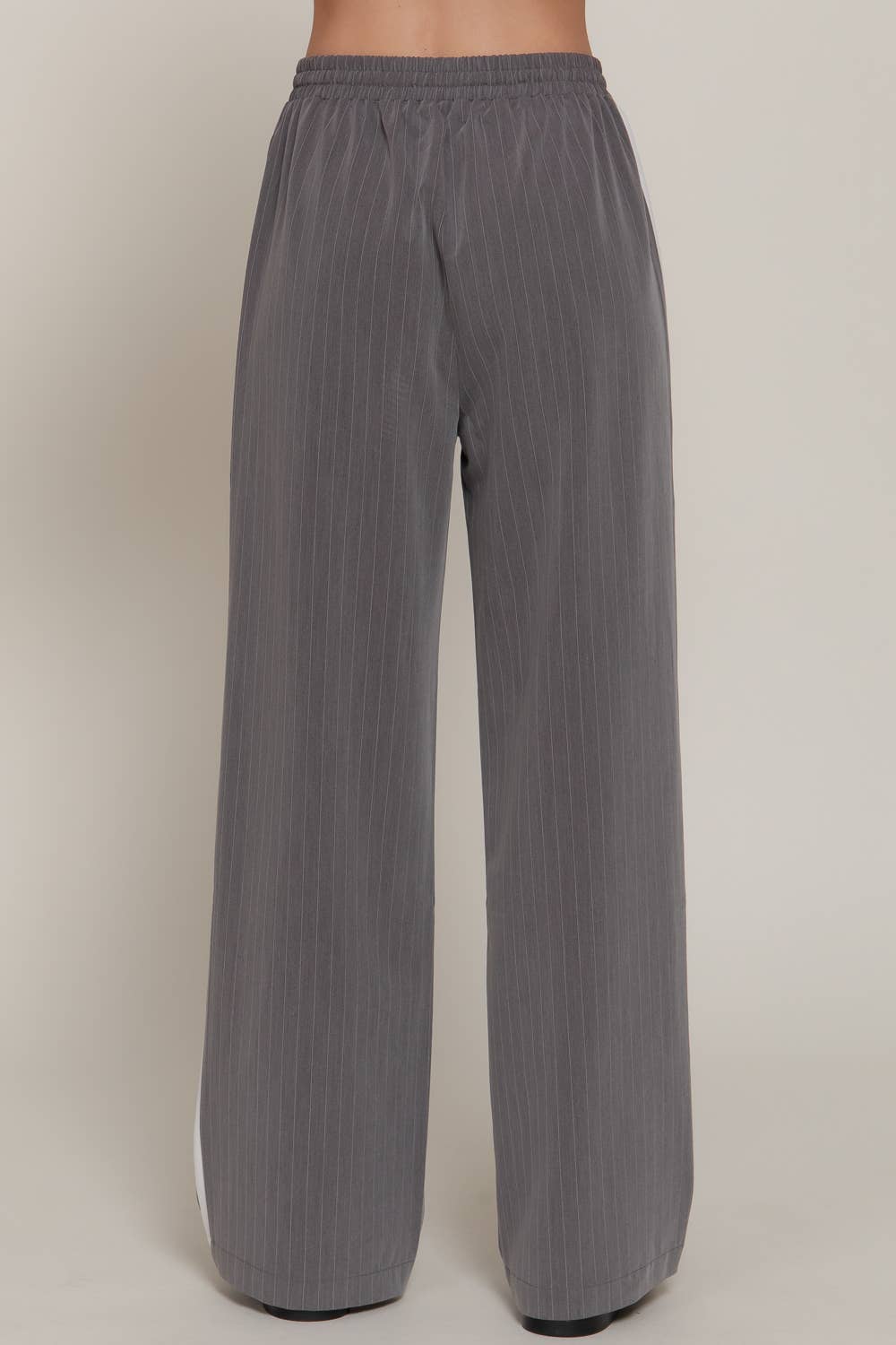 Side Stripe Detail Y/D Stripe Long Pants with Drawstring