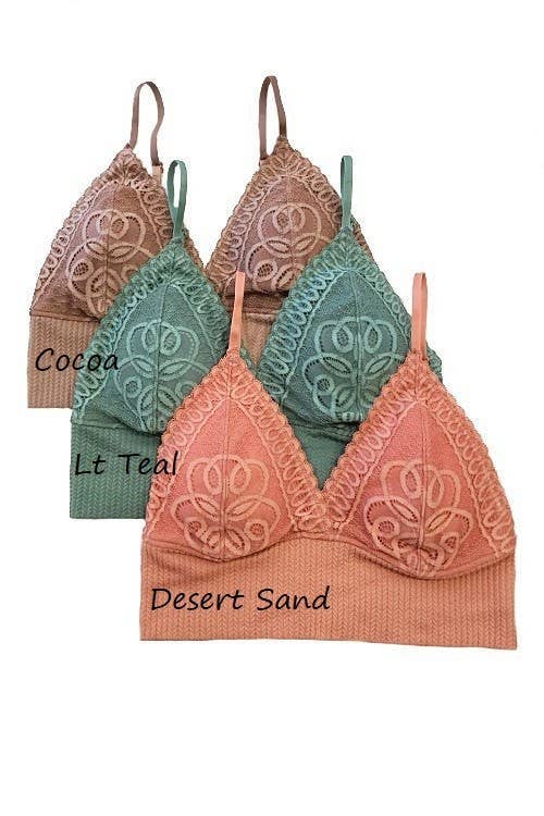 Lace Ribbed Triangle Bralette