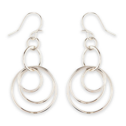 Triple Flat Hoop Dangle Earring
