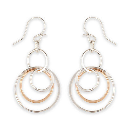 Triple Flat Hoop Dangle Earring
