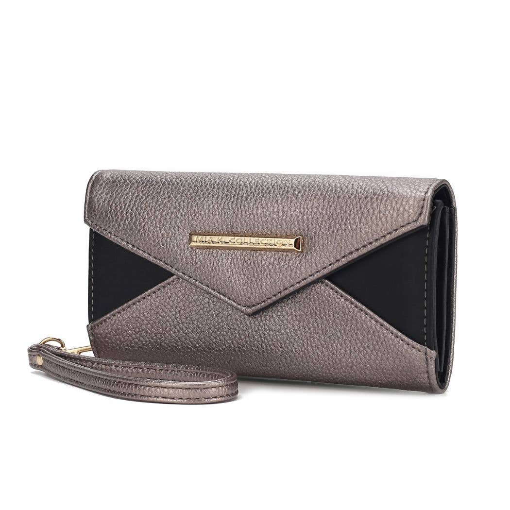 MKF Collection Kearny Vegan Leather Women Wallet Bag by Mia: Charcoal