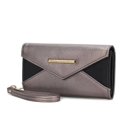 MKF Collection Kearny Vegan Leather Women Wallet Bag by Mia: Pewter