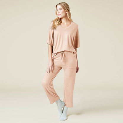 Dream Jersey Relaxed V-neck with Capri Lounge Set for Women