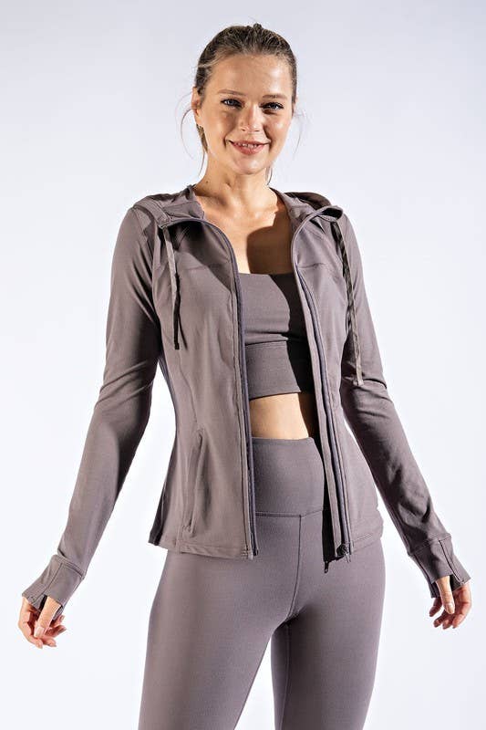 Plus Size Hooded Fitted Define Jacket: BLACK / 1x