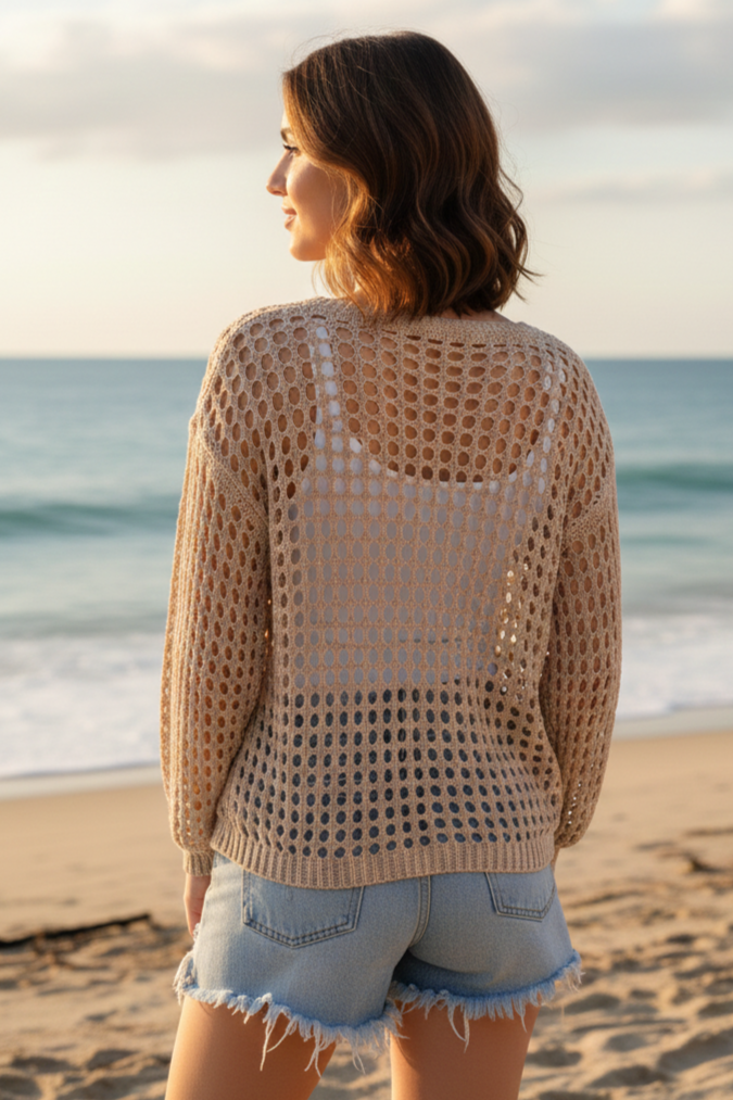 Openwork Knit Sweater