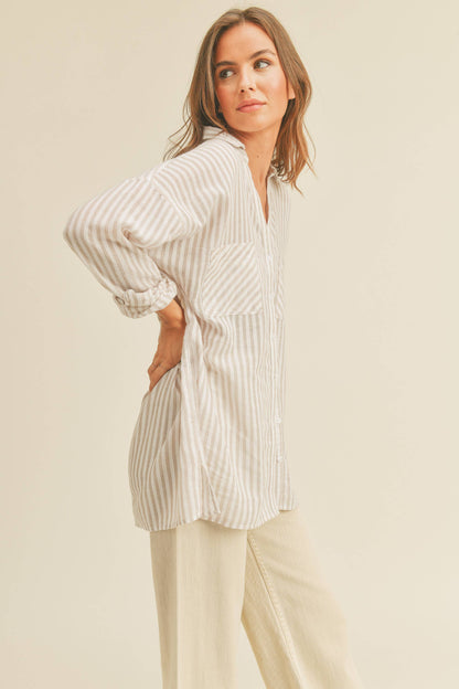 MMT549     STRIPED BUTTON DOWN SHIRTS