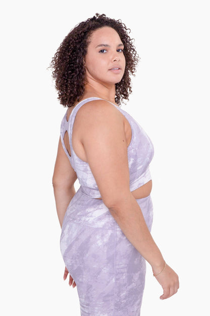 CURVY Concrete Open Back Sports Bra: GREY / XL:1XL:2XL:3XL (2:2:1:1) a1262p