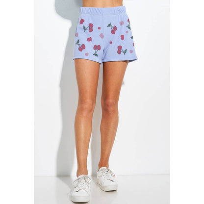 Cherry much print lounge short pants set