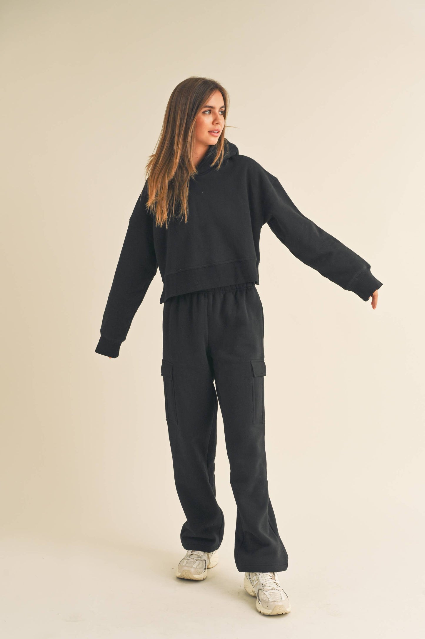 CARGO POCKET SWEATPANTS: BLACK / M P3135ST