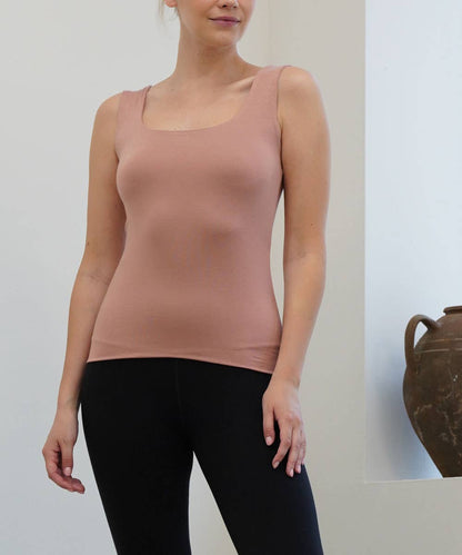 BAMBOO DOUBLE LAYERED TANK: BLACK / LARGE