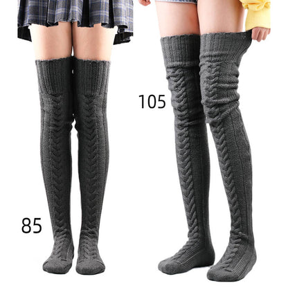 AUTUMN AND WINTER WARM SOLID COLOR KNEE SOCKS_CWMS0307