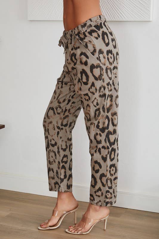 CHEETAH PRINT DRAWSTRING PANTS WITH POCKETS (83850-CHEETAH)