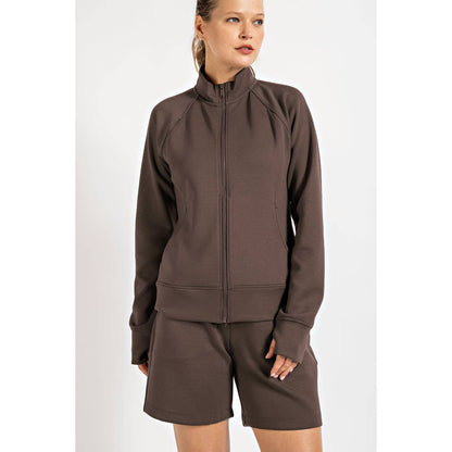 PONTI JACKET WITH POCKET: Charcoal / M