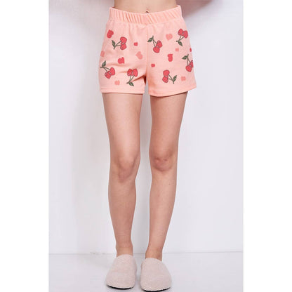 Cherry much print lounge short pants set