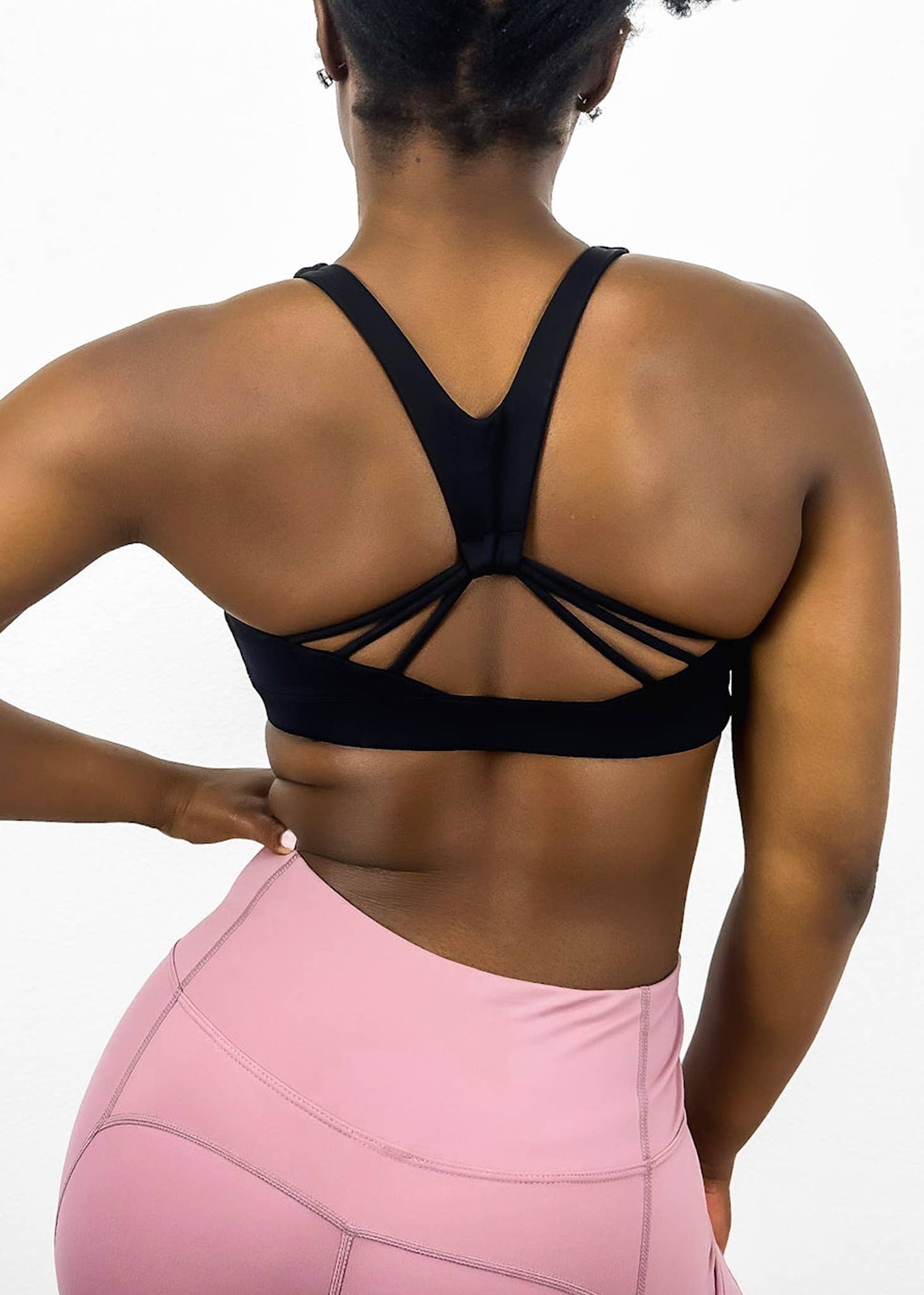 Soft Buttery Grey/ Large 8-10 V-Shape Back Straps Fitness Sports Bra: