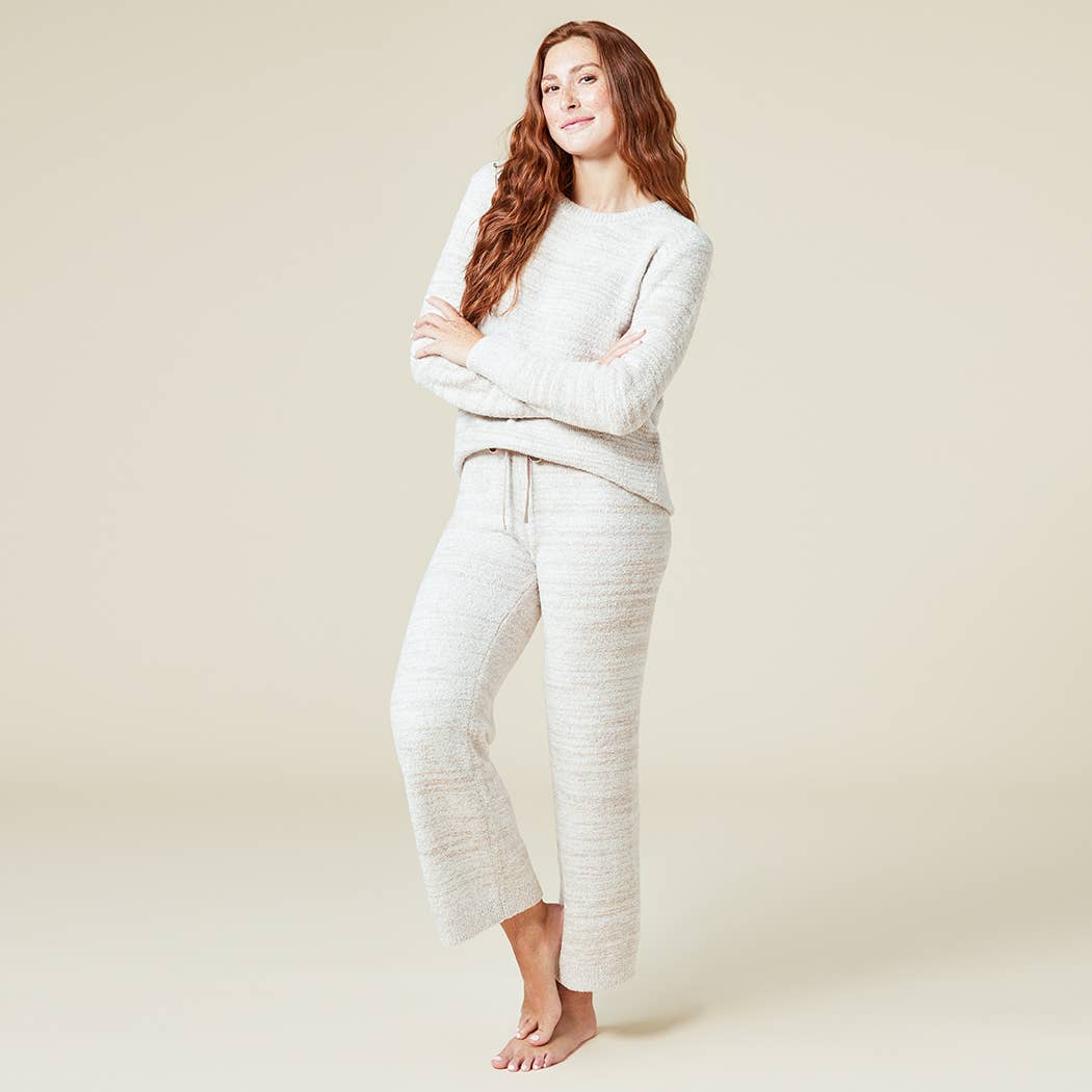 Women's Cozy Heathered Marshmallow Crew Lounge Set