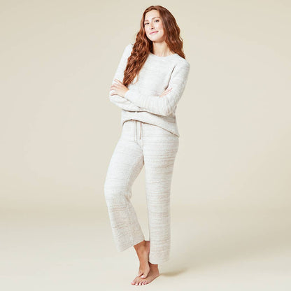 Women's Cozy Heathered Marshmallow Crew Lounge Set