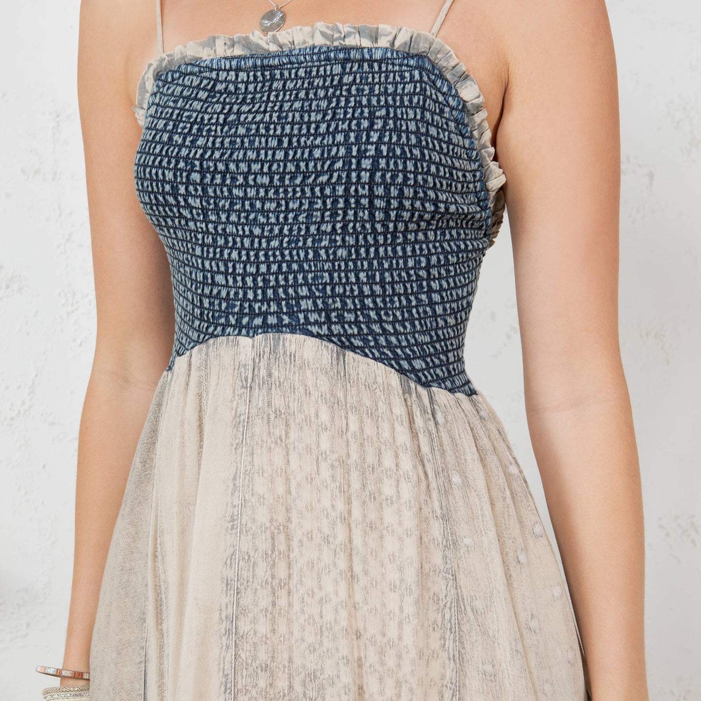 Preorder: Handkerchief Hem Mid-Length Dress with Patches NEW