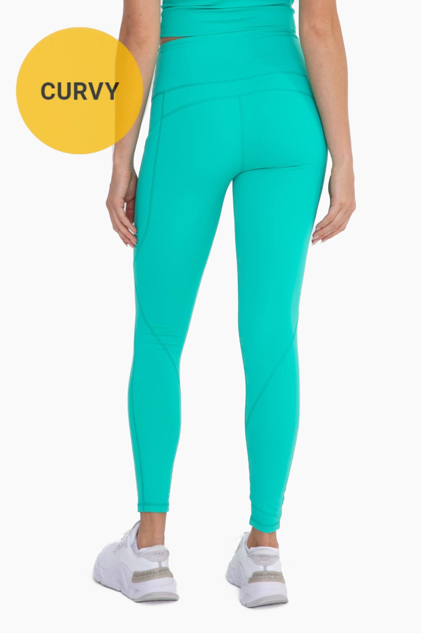 CURVY Essential Highwaist Panel Leggings: DUSTY CORAL / XL:1XL:2XL:3XL (2:2:1:1)