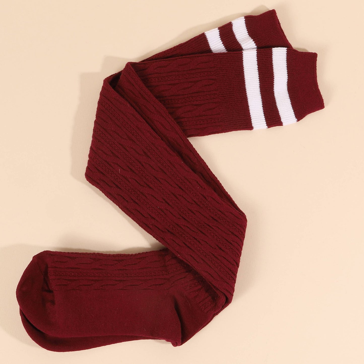 Striped Over the Knee High Socks: GREY / Z252O0013Z