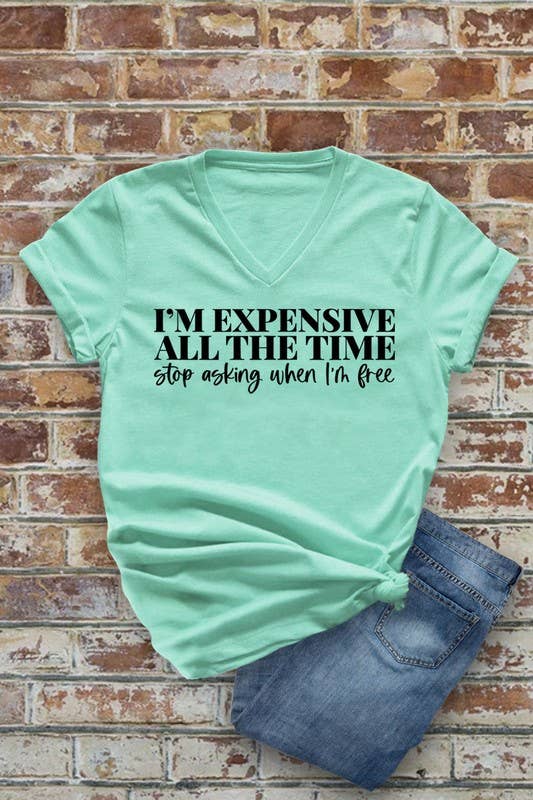 Im expensive all the time -Unisex Short Sleeve V Neck T-Shirt